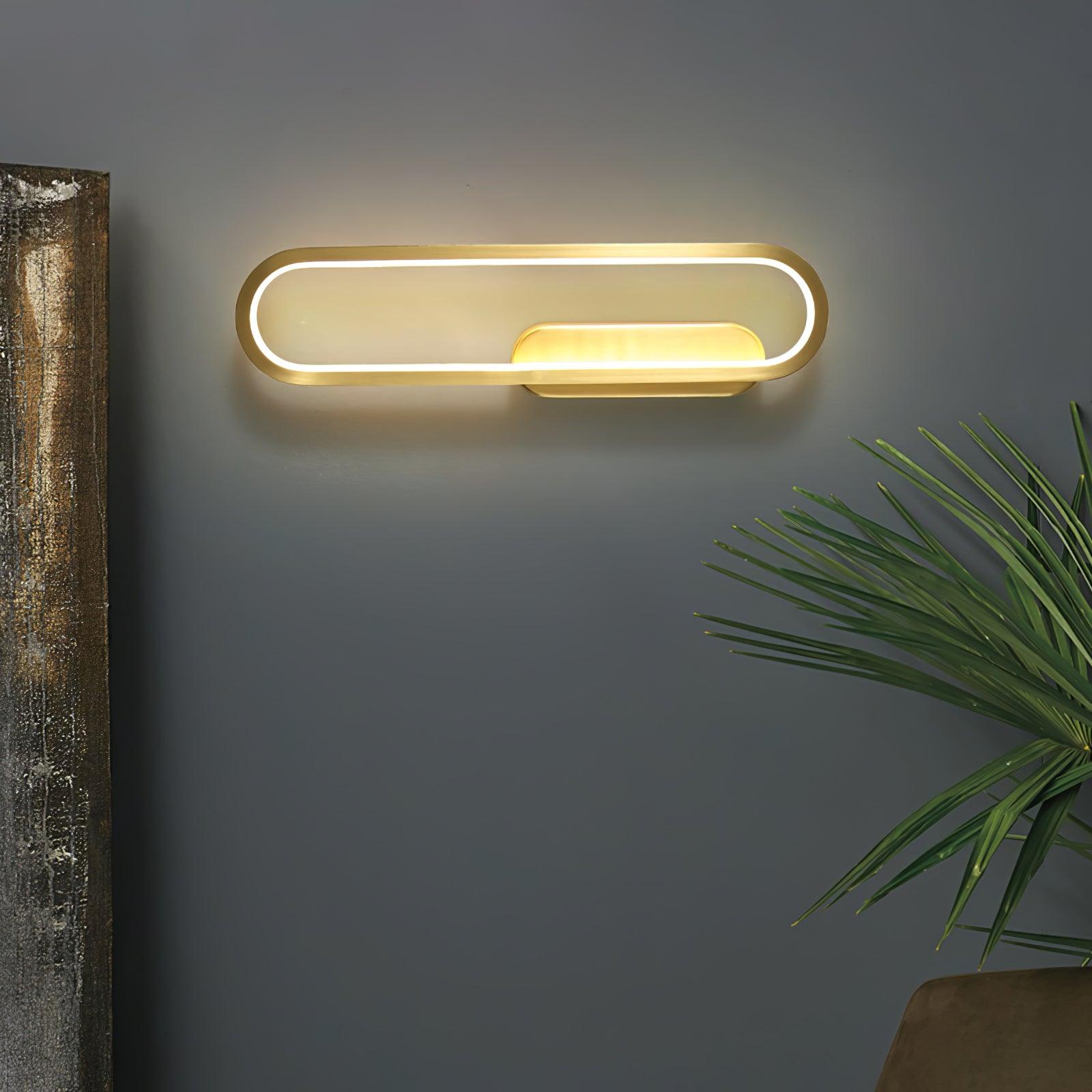 Modern Brass LED Oval Wall Sconce Set for Luxury Indoor Lighting Decor