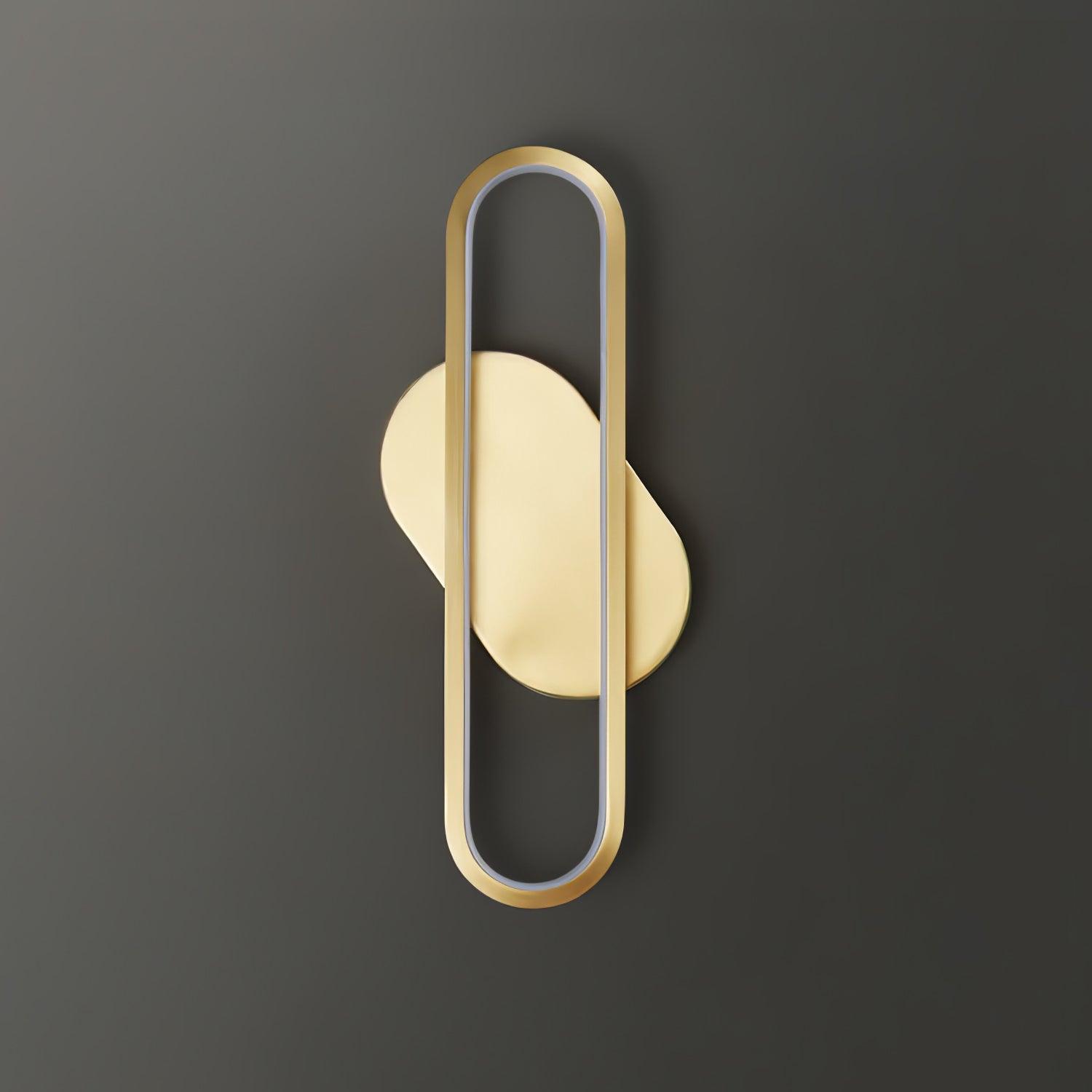 Modern Brass LED Oval Wall Sconce Set for Luxury Indoor Lighting Decor