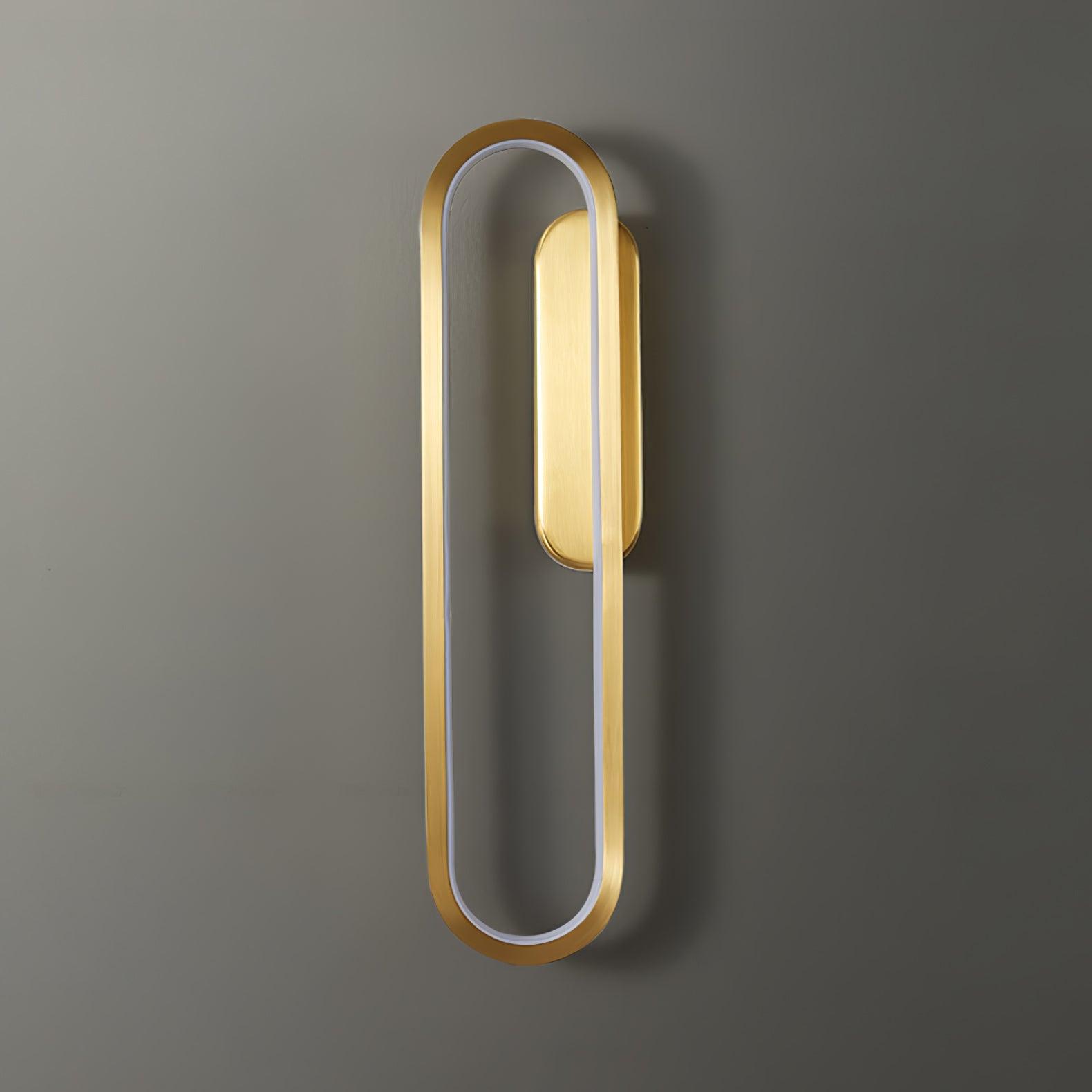 Modern Brass LED Oval Wall Sconce Set for Luxury Indoor Lighting Decor
