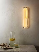 Modern Brass LED Oval Wall Sconce Set for Luxury Indoor Lighting Decor