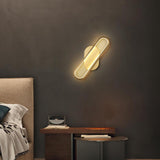 Modern Brass LED Oval Wall Sconce Set for Luxury Indoor Lighting Decor