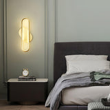 Modern Brass LED Oval Wall Sconce Set for Luxury Indoor Lighting Decor