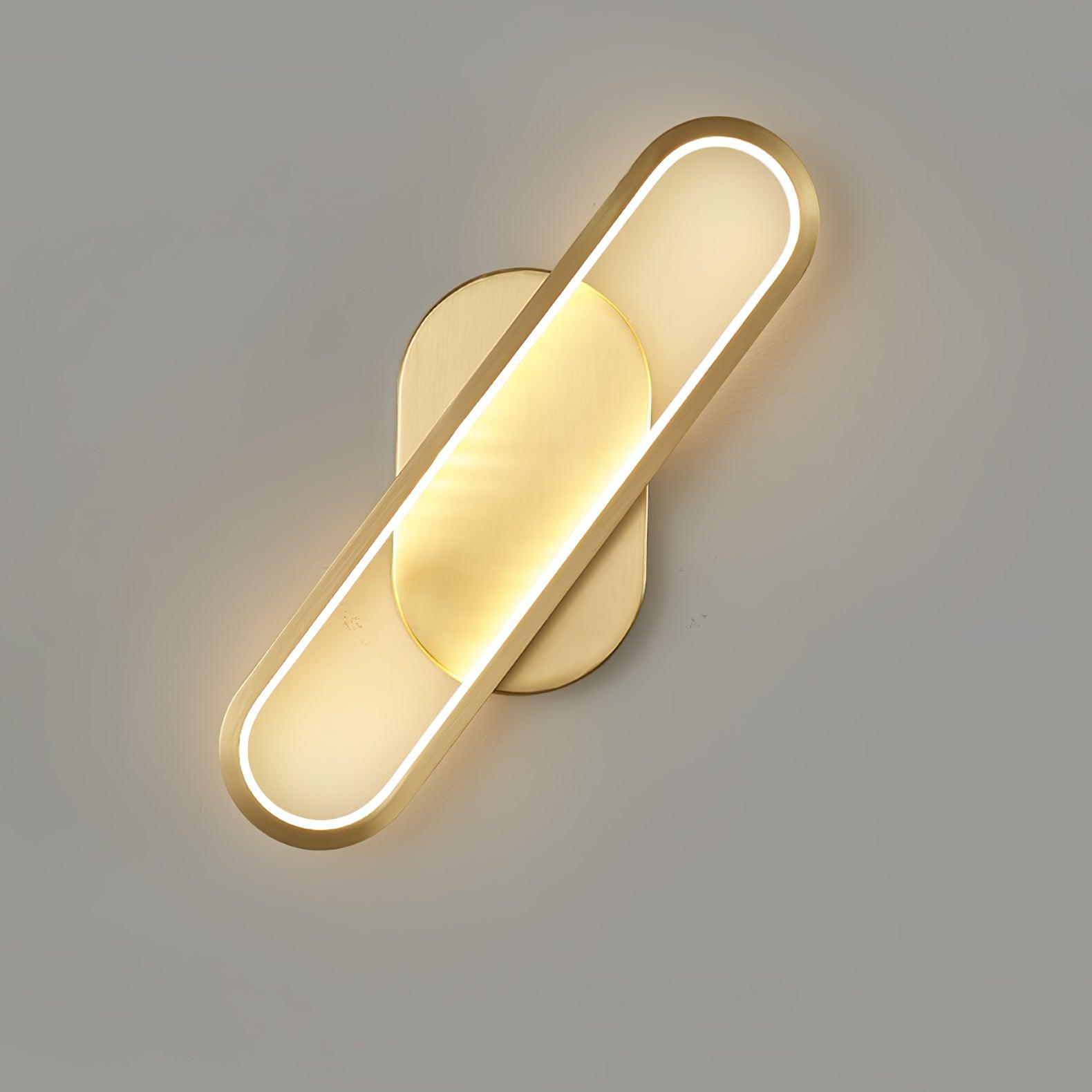 Modern Brass LED Oval Wall Sconce Set for Luxury Indoor Lighting Decor