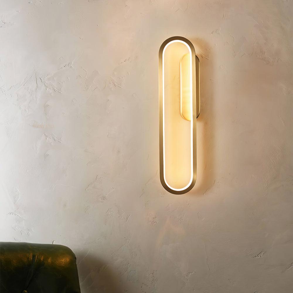 Modern Brass LED Oval Wall Sconce Set for Luxury Indoor Lighting Decor