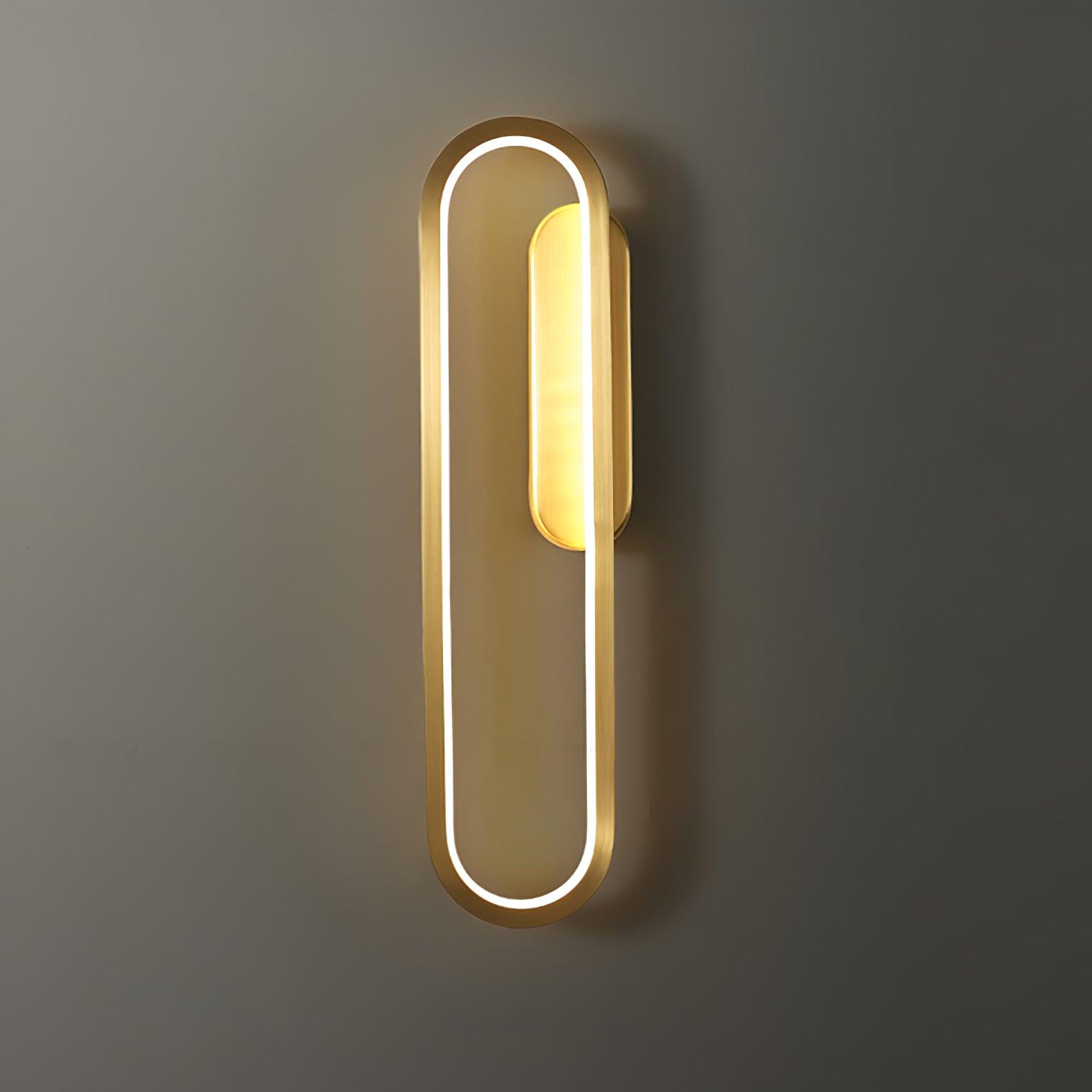 Modern Brass LED Oval Wall Sconce Set for Luxury Indoor Lighting Decor