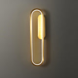 Modern Brass LED Oval Wall Sconce Set for Luxury Indoor Lighting Decor