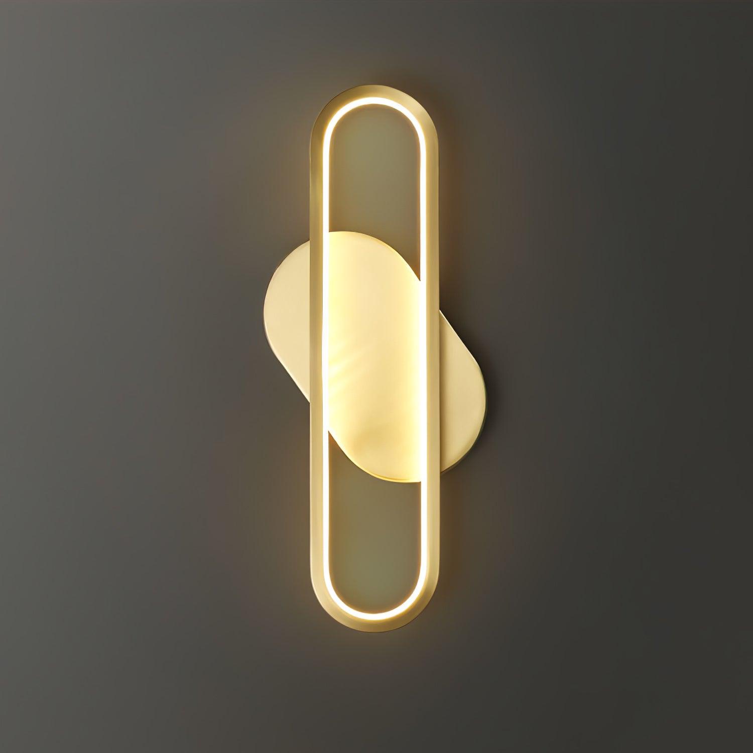 Modern Brass LED Oval Wall Sconce Set for Luxury Indoor Lighting Decor
