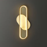 Modern Brass LED Oval Wall Sconce Set for Luxury Indoor Lighting Decor
