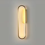 Modern Brass LED Oval Wall Sconce Set for Luxury Indoor Lighting Decor