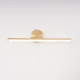 Modern Brass LED Vanity Light Set of 2 Minimalist Bathroom Wall Sconce Linear Mirror Lamp