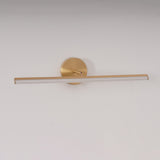 Modern Brass LED Vanity Light Set of 2 Minimalist Bathroom Wall Sconce Linear Mirror Lamp