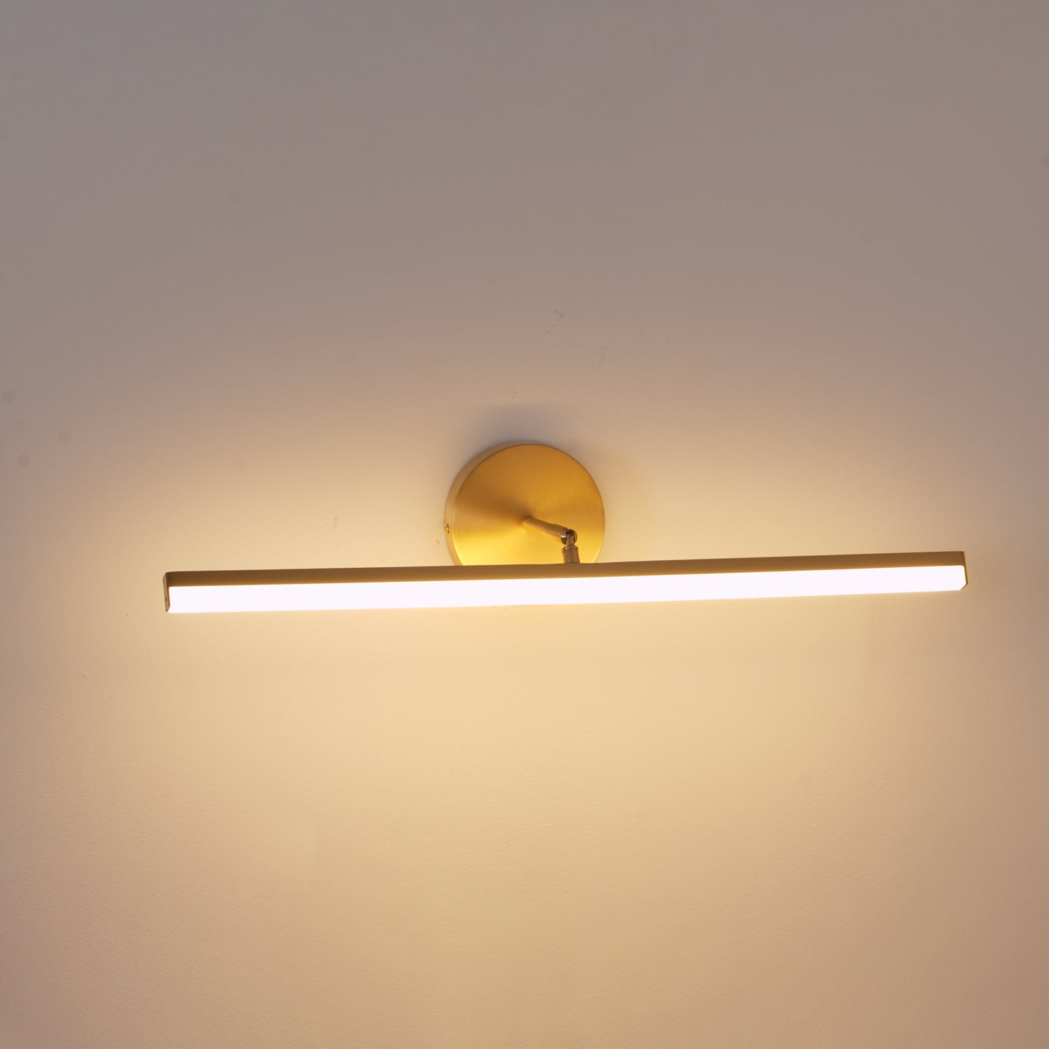 Modern Brass LED Vanity Light Set of 2 Minimalist Bathroom Wall Sconce Linear Mirror Lamp