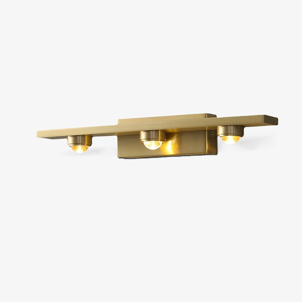 Modern Brass LED Wall Lamp with Glass Shade and Integrated Halo Light Effect