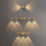 Modern Brass LED Wall Lamp with Glass Shade and Integrated Halo Light Effect