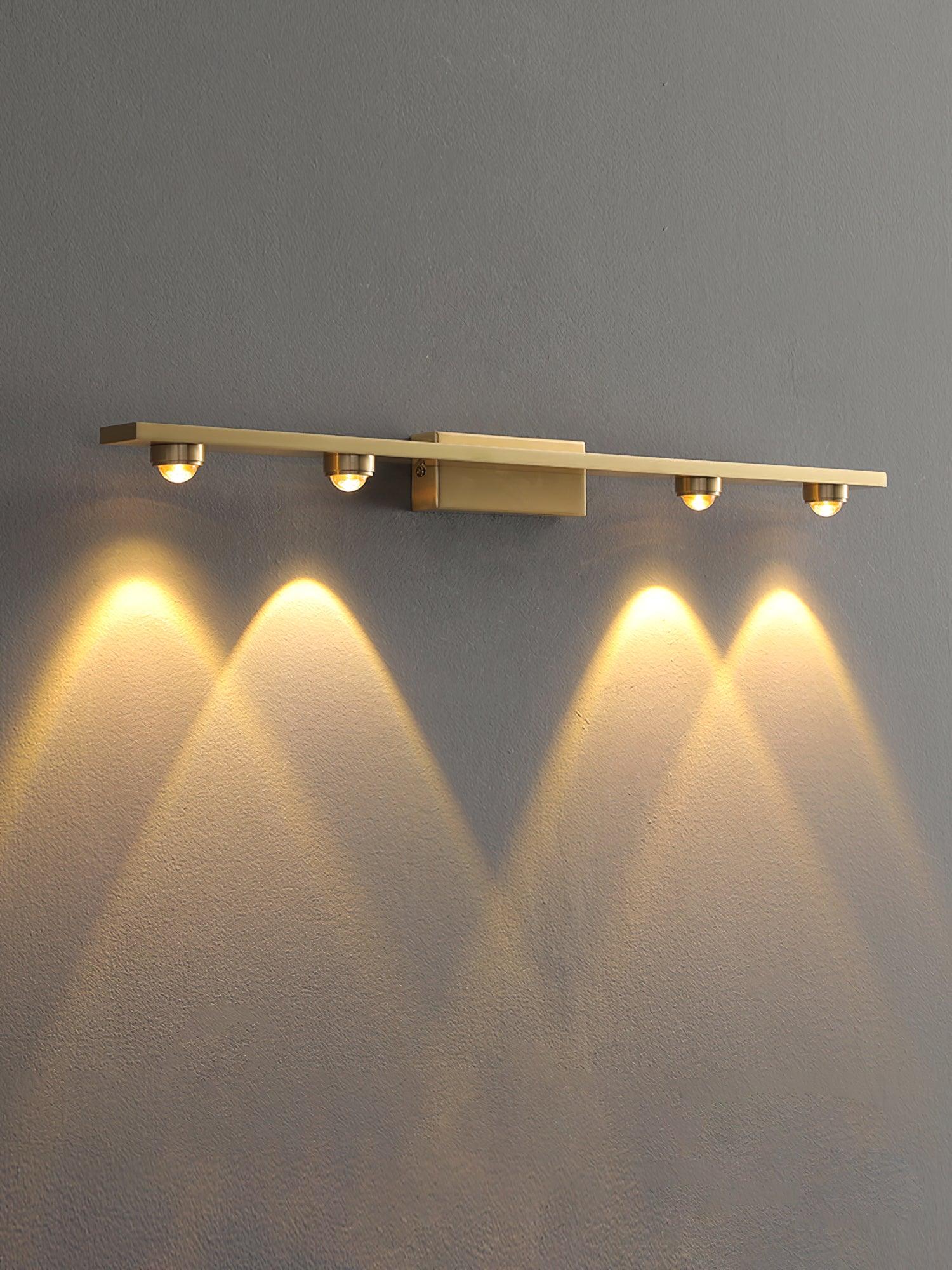 Modern Brass LED Wall Lamp with Glass Shade and Integrated Halo Light Effect