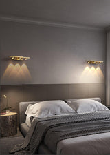 Modern Brass LED Wall Lamp with Glass Shade and Integrated Halo Light Effect