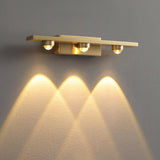 Modern Brass LED Wall Lamp with Glass Shade and Integrated Halo Light Effect