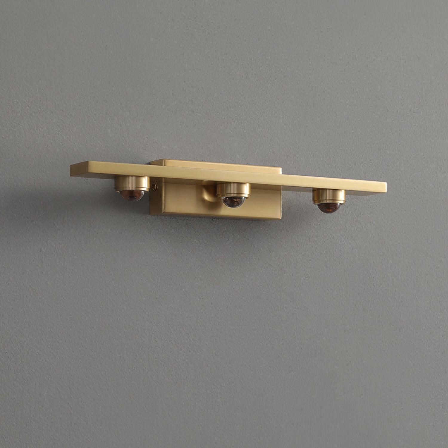 Modern Brass LED Wall Lamp with Glass Shade and Integrated Halo Light Effect