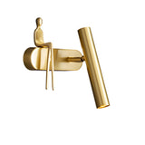Modern Brass LED Wall Spotlight Adjustable Slim Copper Sconce Lighting