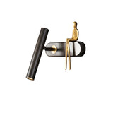 Modern Brass LED Wall Spotlight Adjustable Slim Copper Sconce Lighting