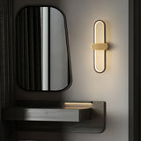 Modern Brass Oval LED Wall Sconce Minimalist Silicone Shade Indoor Light Fixture
