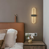 Modern Brass Oval LED Wall Sconce Minimalist Silicone Shade Indoor Light Fixture