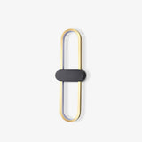 Modern Brass Oval LED Wall Sconce Minimalist Silicone Shade Indoor Light Fixture