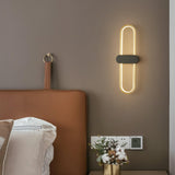 Modern Brass Oval LED Wall Sconce Minimalist Silicone Shade Indoor Light Fixture