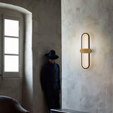 Modern Brass Oval LED Wall Sconce Minimalist Silicone Shade Indoor Light Fixture