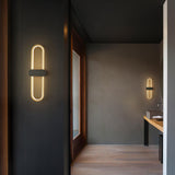 Modern Brass Oval LED Wall Sconce Minimalist Silicone Shade Indoor Light Fixture