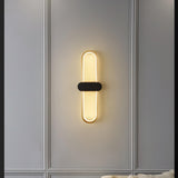 Modern Brass Oval LED Wall Sconce Minimalist Silicone Shade Indoor Light Fixture