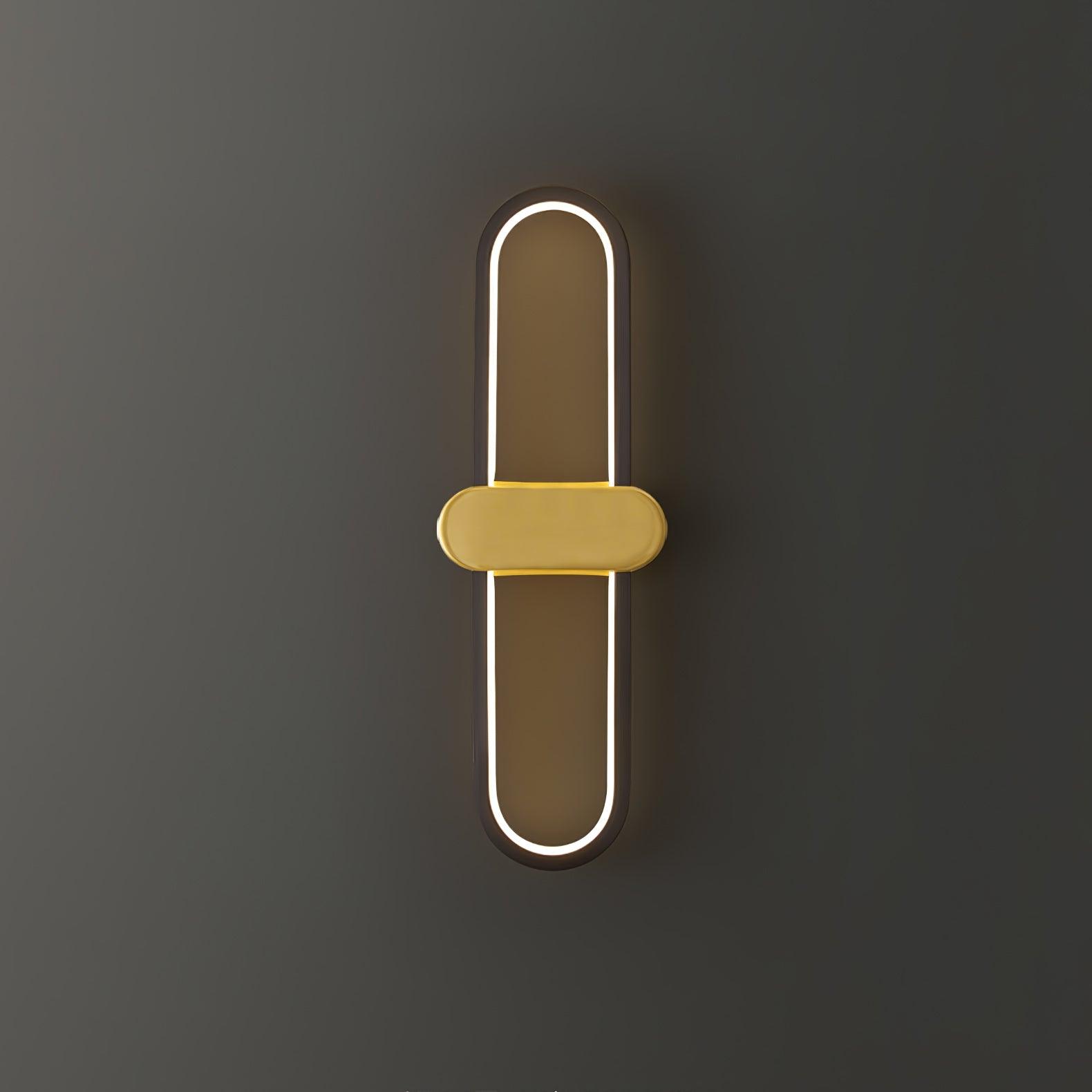 Modern Brass Oval LED Wall Sconce Minimalist Silicone Shade Indoor Light Fixture