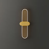 Modern Brass Oval LED Wall Sconce Minimalist Silicone Shade Indoor Light Fixture