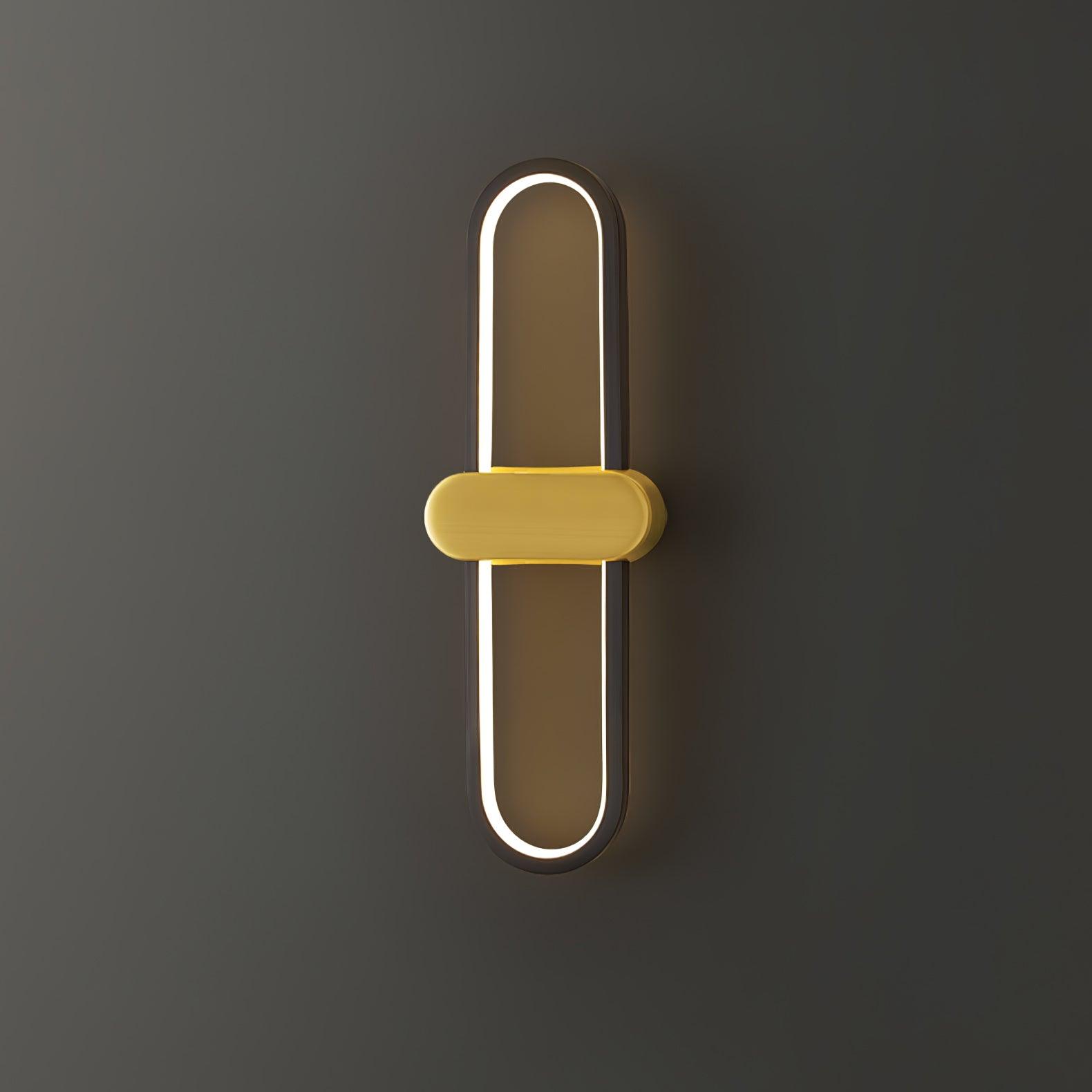 Modern Brass Oval LED Wall Sconce Minimalist Silicone Shade Indoor Light Fixture
