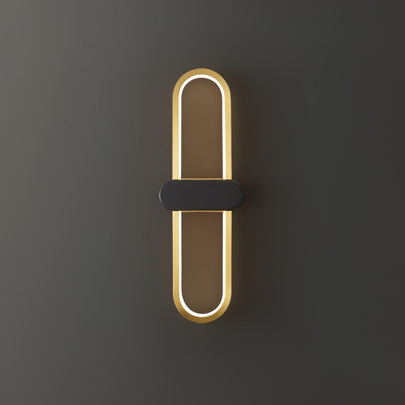 Modern Brass Oval LED Wall Sconce Minimalist Silicone Shade Indoor Light Fixture