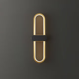 Modern Brass Oval LED Wall Sconce Minimalist Silicone Shade Indoor Light Fixture