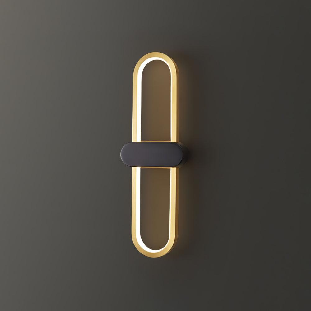 Modern Brass Oval LED Wall Sconce Minimalist Silicone Shade Indoor Light Fixture