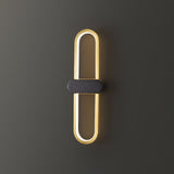 Modern Brass Oval LED Wall Sconce Minimalist Silicone Shade Indoor Light Fixture