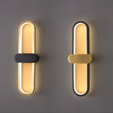 Modern Brass Oval LED Wall Sconce Minimalist Silicone Shade Indoor Light Fixture