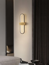 Modern Brass Oval LED Wall Sconce Minimalist Silicone Shade Indoor Light Fixture