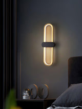 Modern Brass Oval LED Wall Sconce Minimalist Silicone Shade Indoor Light Fixture