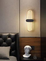 Modern Brass Oval LED Wall Sconce Minimalist Silicone Shade Indoor Light Fixture
