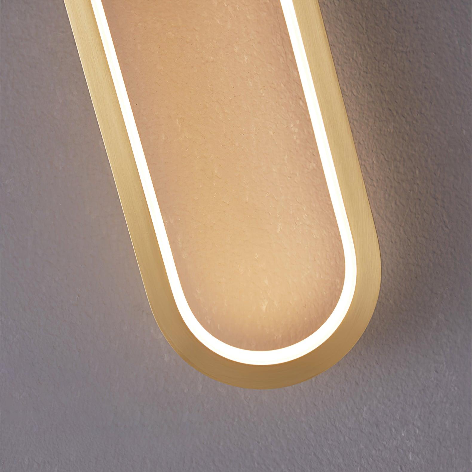 Modern Brass Oval LED Wall Sconce Minimalist Silicone Shade Indoor Light Fixture