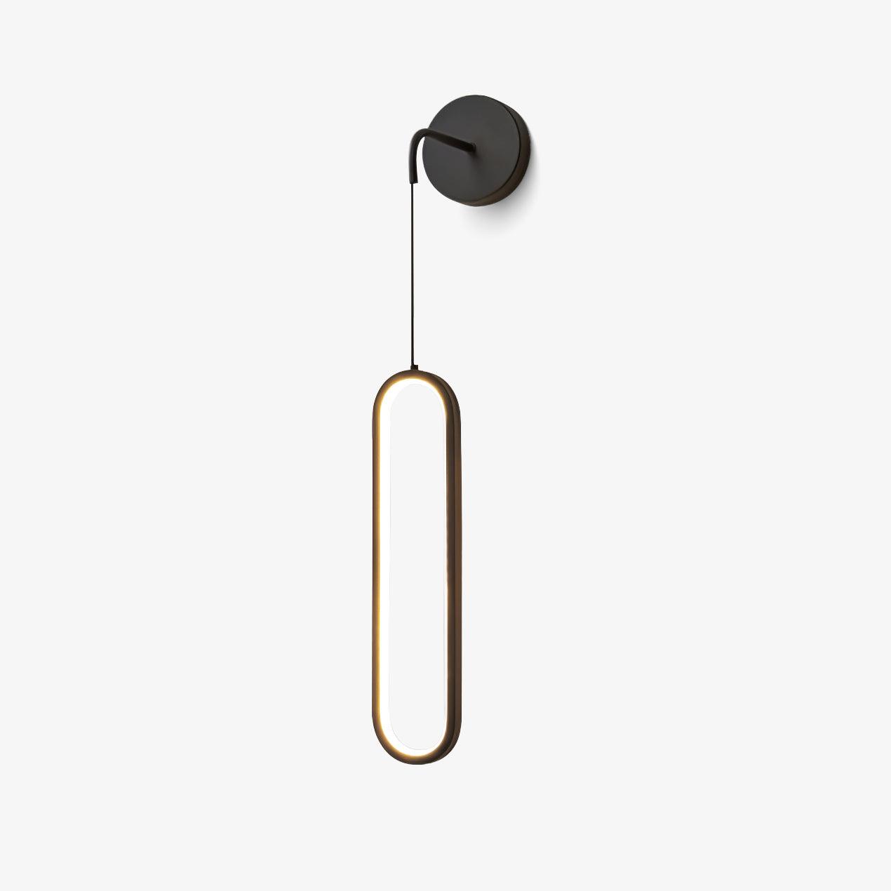 Modern Brass Oval LED Wall Sconce Slim Vertical Geometric Indoor Lighting Fixture