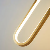 Modern Brass Oval LED Wall Sconce Slim Vertical Geometric Indoor Lighting Fixture