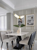 Modern Brass Pearl Chain Pendant Lamp with White Acrylic Globe LED Ceiling Light