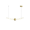 Modern Brass Pearl Chain Pendant Lamp with White Acrylic Globe LED Ceiling Light