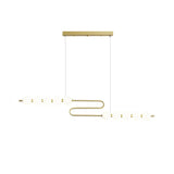 Modern Brass Pearl Chain Pendant Lamp with White Acrylic Globe LED Ceiling Light