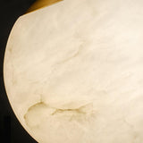 Modern Brass Pendant Light with White Alabaster Glass Globe Shade for Kitchen Island and Dining Room