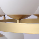Modern Brass Ring Glass Globe Pendant Light Luxury Bubble Crown Chandelier for Dining Room